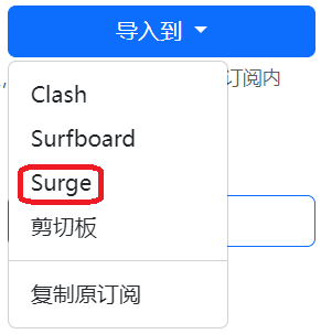 导入到 Surge